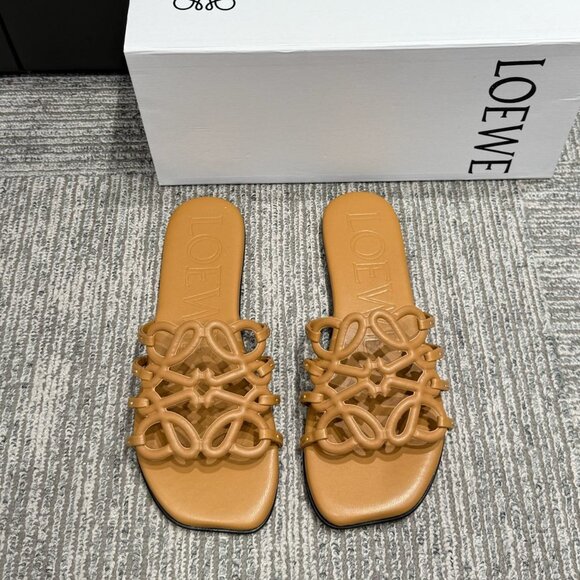 Loewe Shoes - Loewe logo cutout flat slides